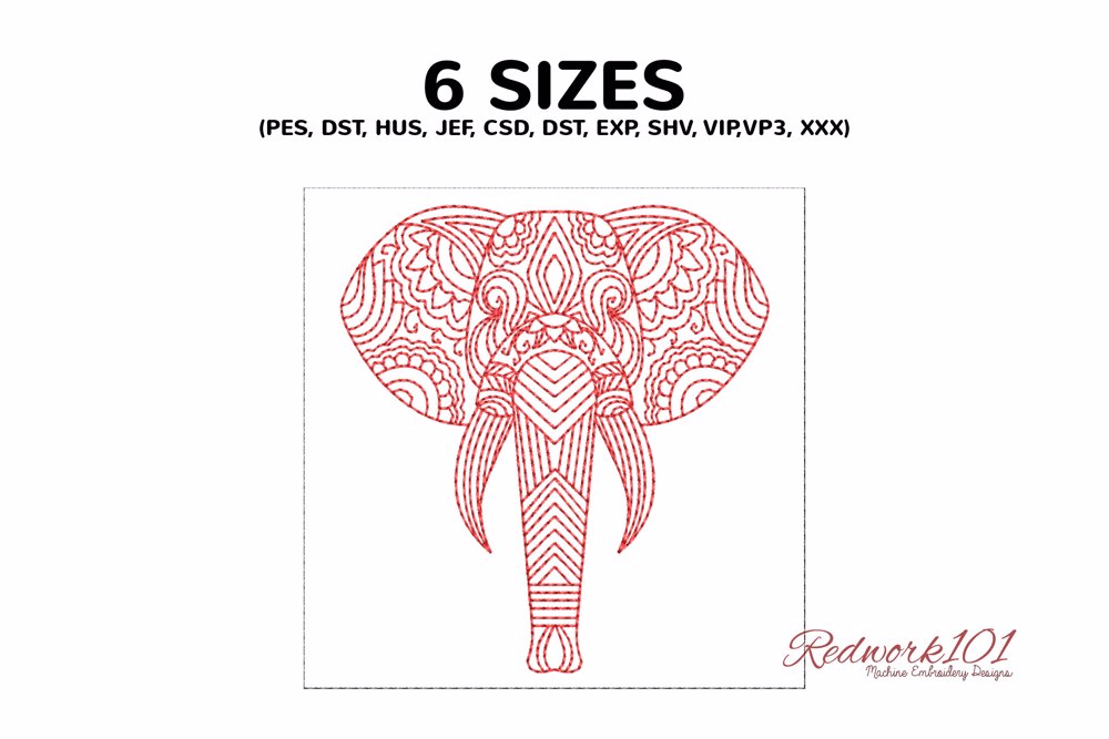 Mandala Patterned Head of Elephant