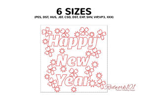 Lovely Happy New Year with Flowers