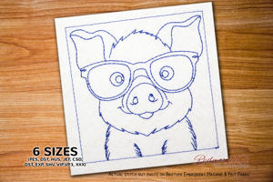 Cute Piglet Wearing Stylish Glasses