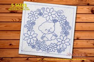 Bear Surrounded By The Beautiful Flowers