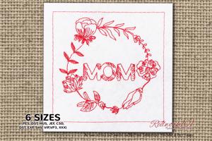 Text MOM in Floral Frame