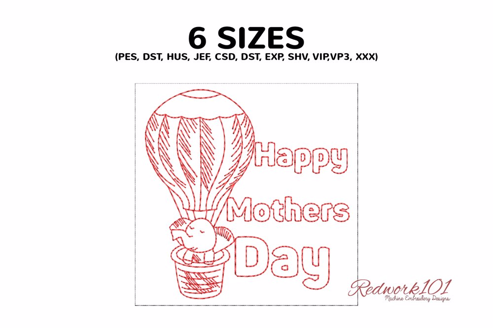 Mother's Day Elephant in Hot Air Balloon