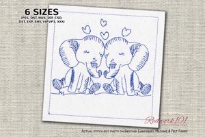 Two Elephants in Love