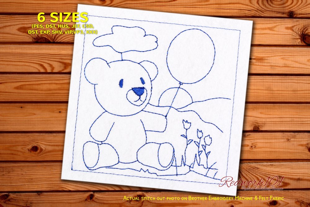 Teddy Bear with Balloons Scene