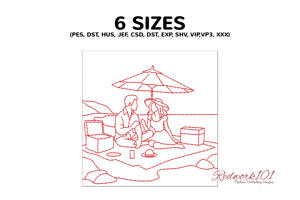 Couple Enjoying Picnic on Beach