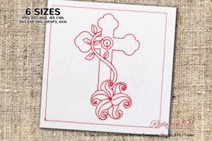 Cross with Floral Pattern