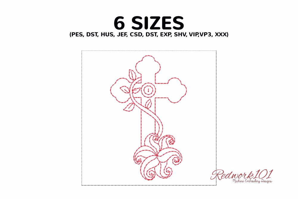 Cross with Floral Pattern