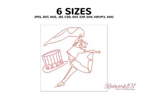 Girl Jumping with hat