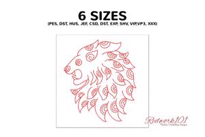 Lion head logo astrology symbol