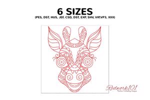 Giraffe Head With Zentangle Pattern