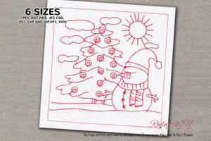 Nice Snowman Standing Beside A Tree