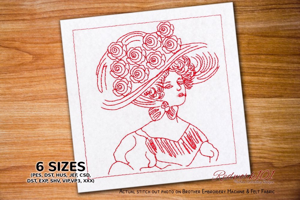 Victorian Lady with Floral Hat