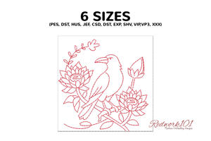 Raven Bird Among Zenobia Flowers