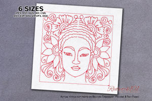 Sweet Buddha Face with Floral Background
