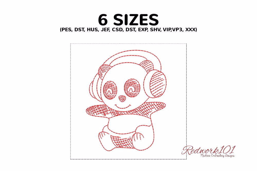 Cute Panda with Headphones