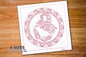 Scorpio zodiac sign in circle frame