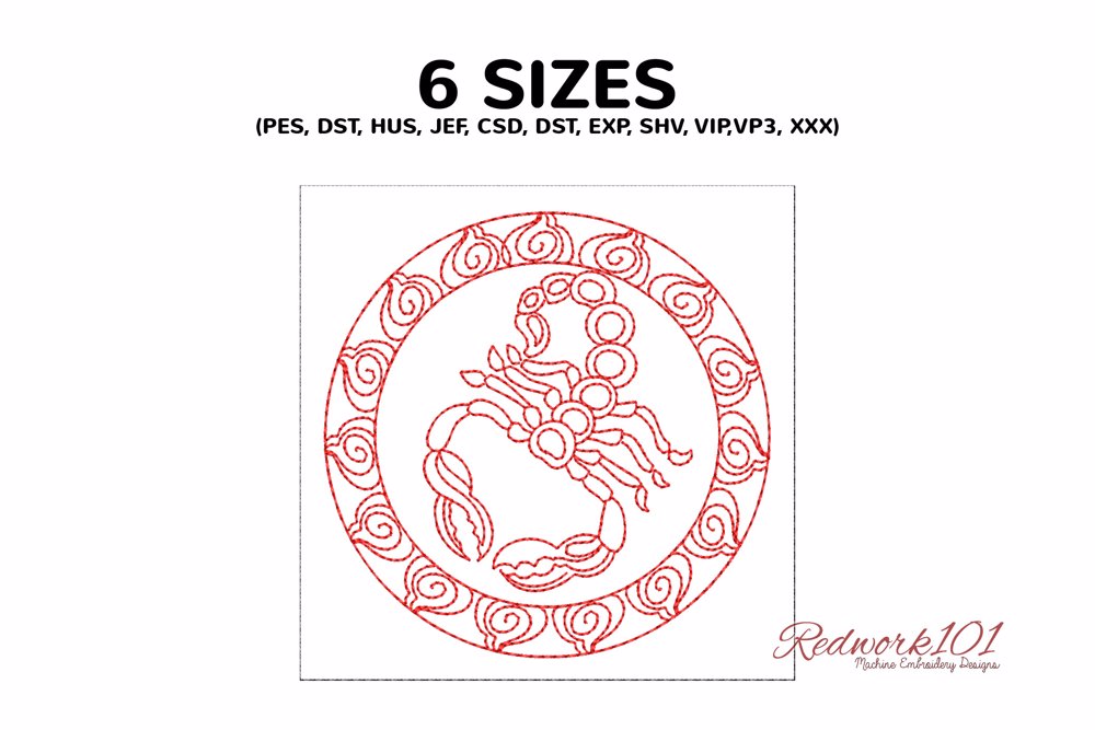 Scorpio zodiac sign in circle frame
