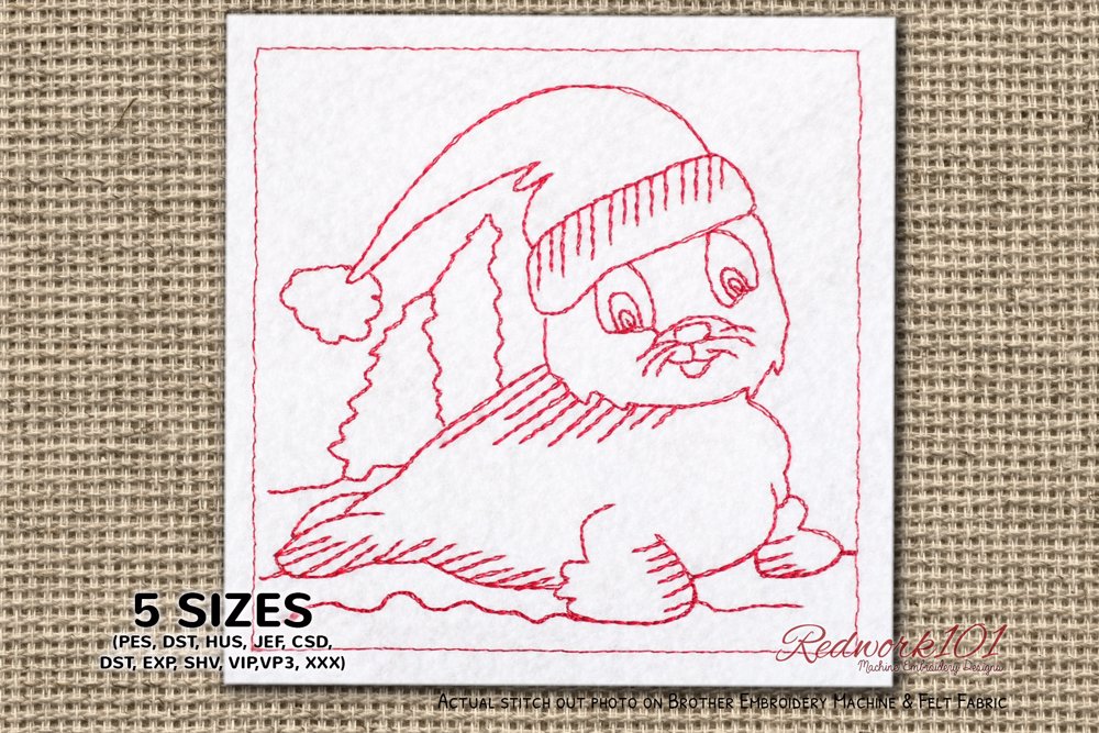 Baby Seal with Christmas Hat