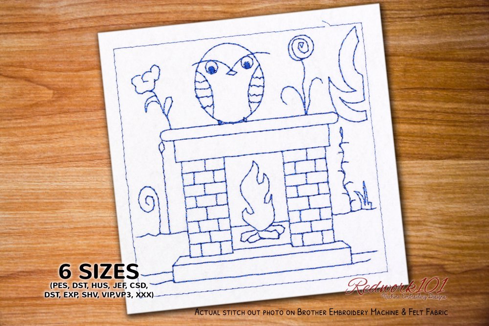 Fireplace with Owl