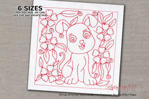 Pleasant Cute Dog With Flower Design