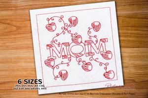 Text MOM with Hearts Pattern 
