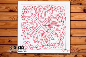 Attractive Sunflower In Floral Frame