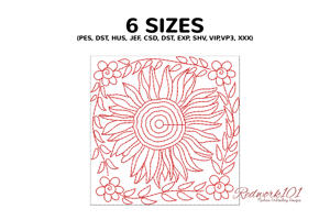Attractive Sunflower In Floral Frame