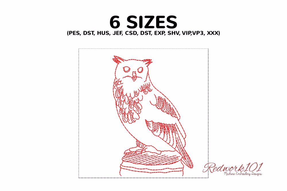 Staring Owl Sitting on Tree Stump