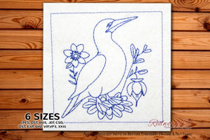 Abbott's Booby Bird with Hellebore Flowers