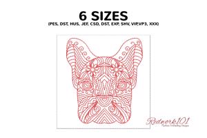 Zentangle Stylized Dog Face 