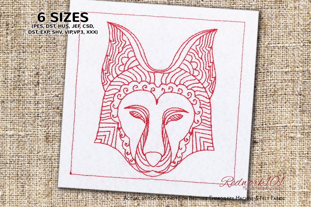 Zentangle Patterned Wolf Head