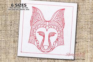 Zentangle Patterned Wolf Head