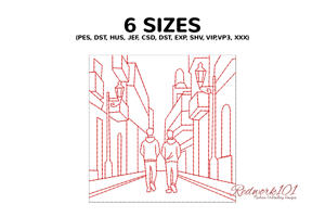 People Walking Down an Alleyway