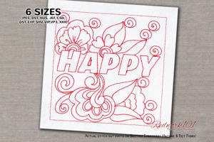 Nice Happy Text With Floral Background