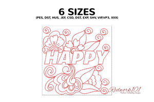 Nice Happy Text With Floral Background