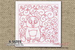 Pretty Panda with Swirly Pattern