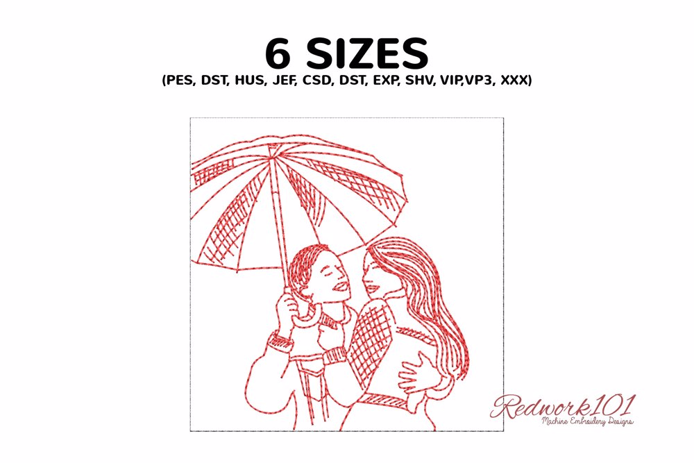 Loving Couple Under an Umbrella