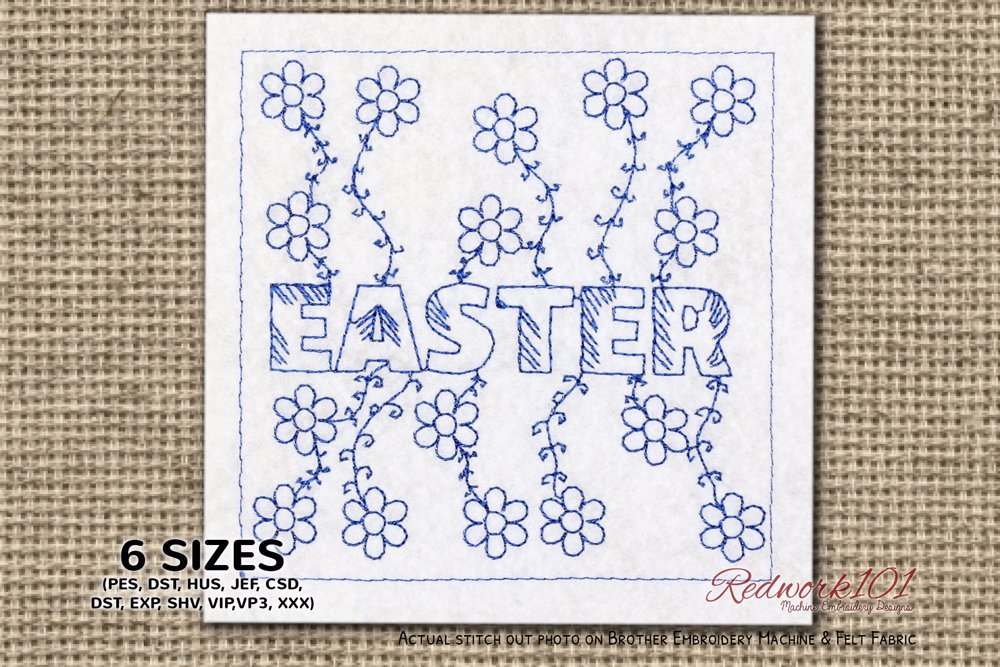 Easter Text with Floral Pattern
