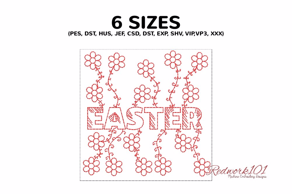 Easter Text with Floral Pattern