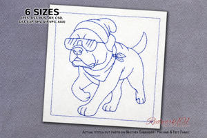 Rottweiler Dog Wearing Sunglasses and Bandana