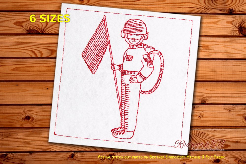 Astronaut Waving Flag