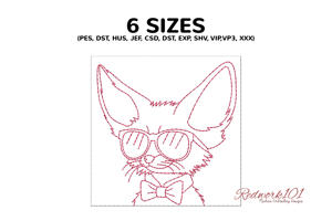 Stylish Fennec Fox with Sunglasses and Bow Tie