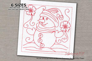 Pleasant Snowman With Flowers