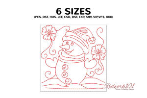 Pleasant Snowman With Flowers