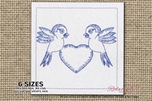 Cute Birds with Heart Symbol