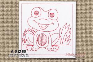 Happy cartoon frog