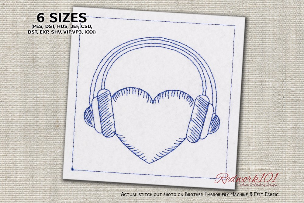 Headphones over Heart Shape
