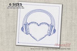 Headphones over Heart Shape