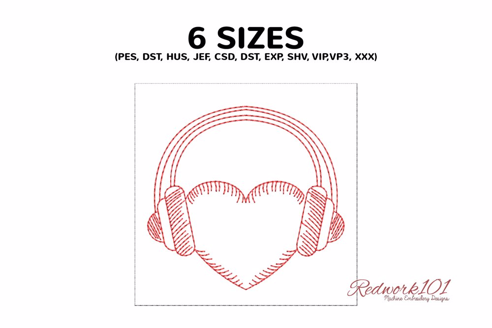 Headphones over Heart Shape