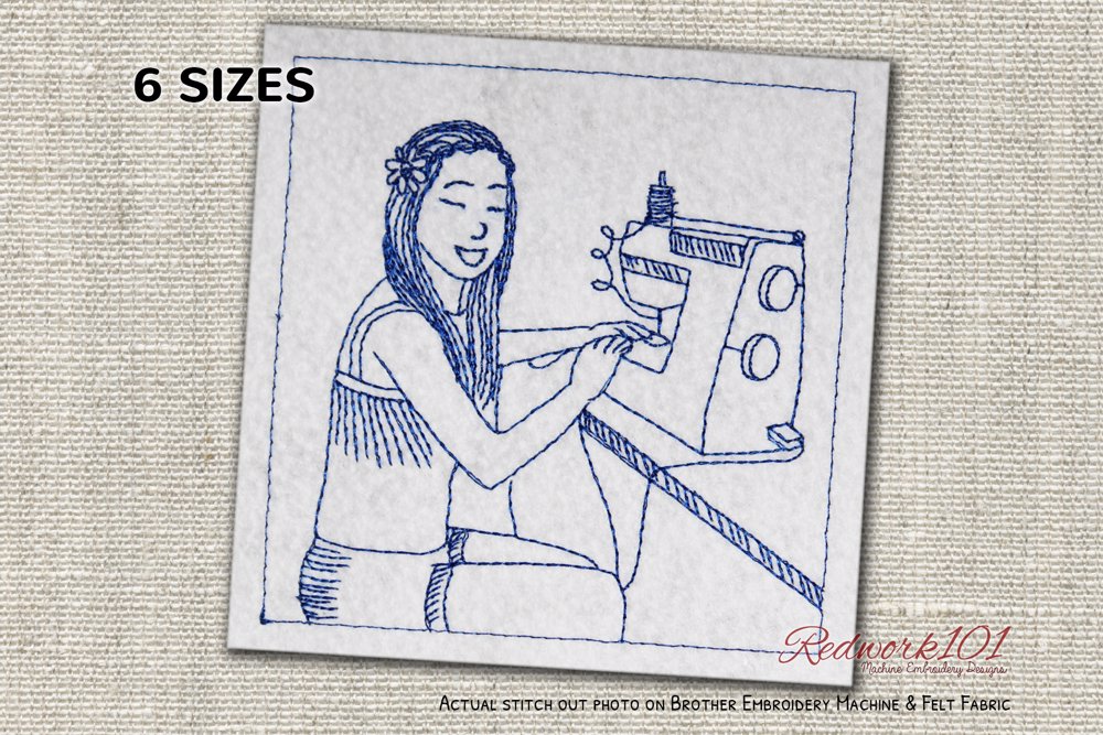 Female doing Embroidery